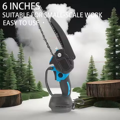 6" One Hand Chainsaw + 2 Free Batteries & Charger