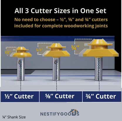 NestifyGoods™ TimberLock® 45° Lock Miter Router Bit