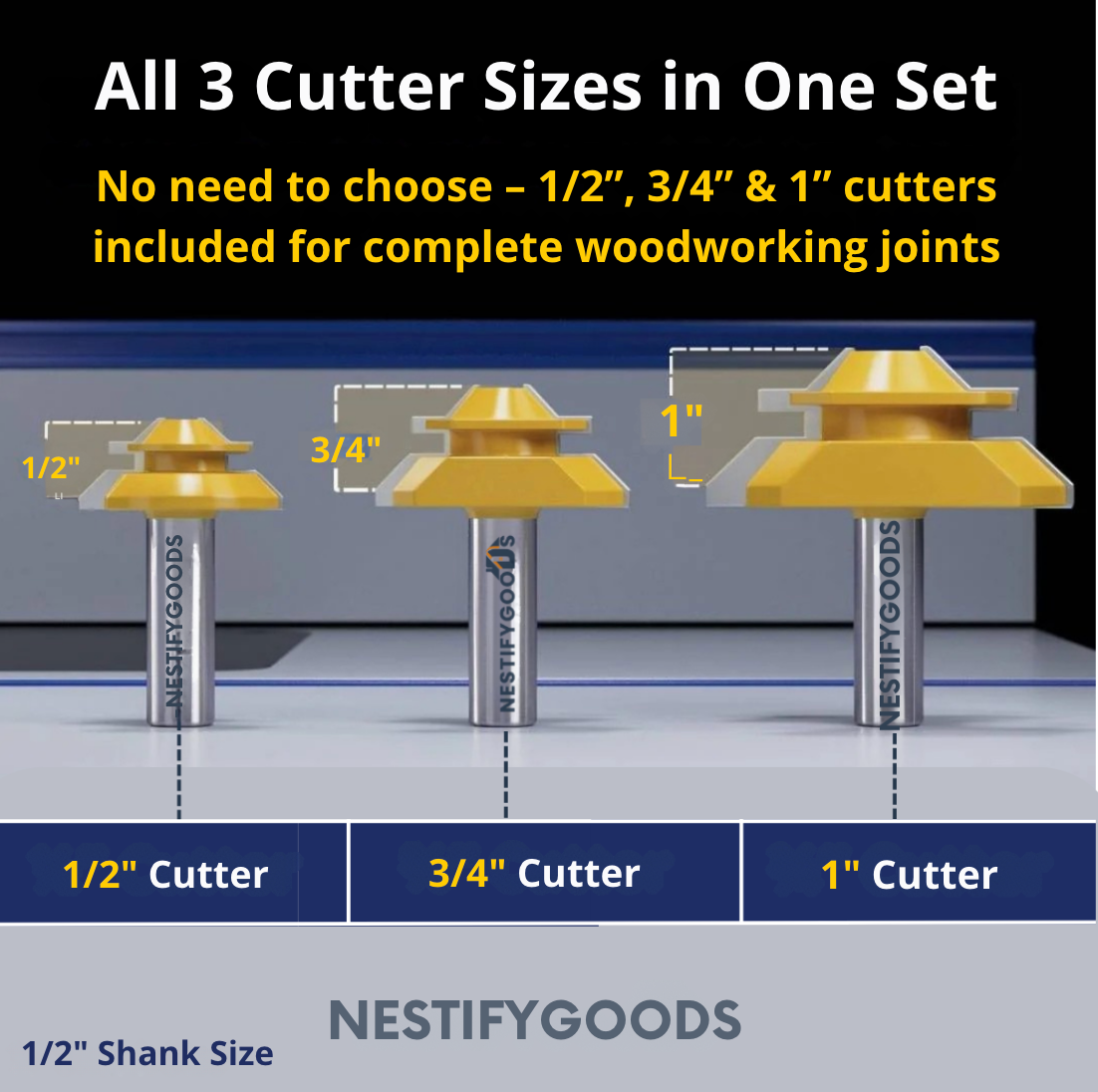 TimberLock® 45° Lock Miter Router Bit - 1/2" Shank